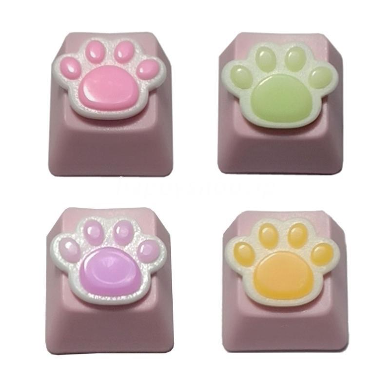 HSV 1PC DIY Keycap Cute Pure Lovely Cat Paw Keycap Mechanical Keyboard Keycap R4 Pink Key Cap Pink Cat Paw keycaps