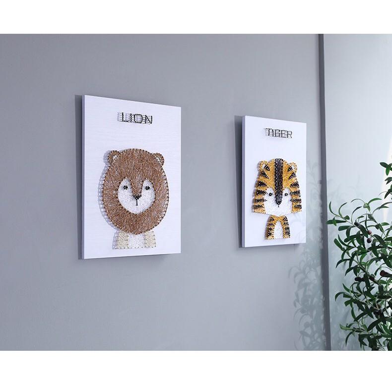 Tranh Chỉ Đinh - Tranh Dây - Sư tử oai vệ 30 x 40 cm