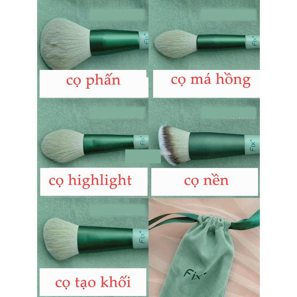 Bộ cọ trang điểm cá nhân cao cấp 13 cây Fix+ màu xanh/ màu hồng Pastel trendy