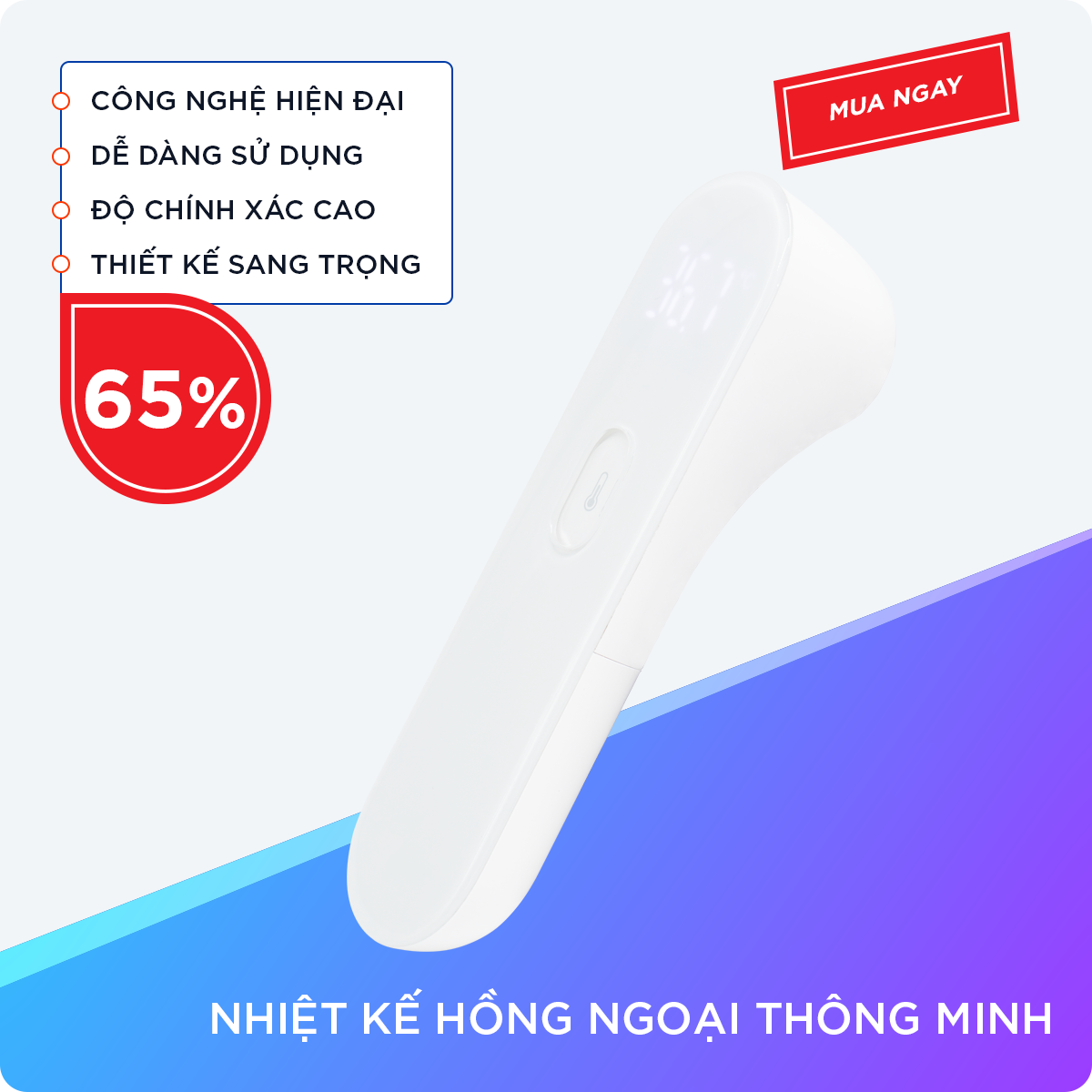 Nhiệt Kế Điện Tử Hồng Ngoại, Máy Do Nhiệt Độ Cao Cấp Chính Xác và Nhanh Chóng Không Cần Chạm Trực Tiếp Vào Trán