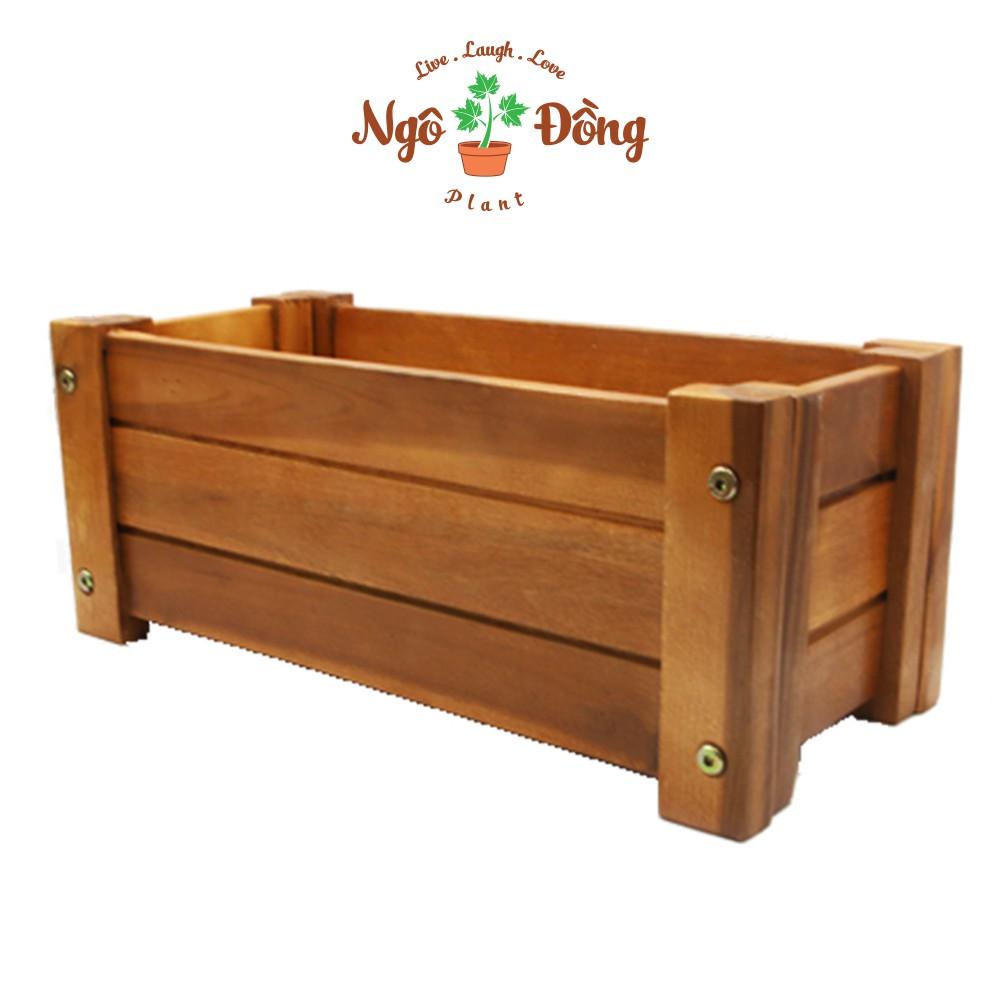 Chậu Gỗ Trồng Cây Cảnh Chậu Hoa D40cm Trang Trí Nhà Cửa Ngoài Vườn Bằng Gỗ Trầm Bông Vàng Màu Nâu Tự Nhiên