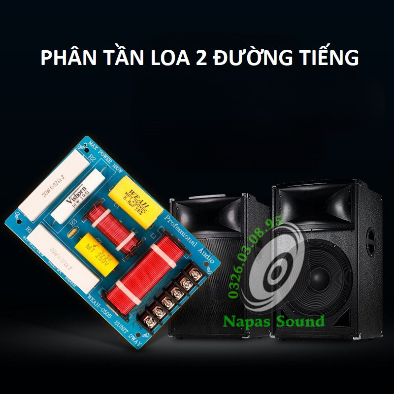 BỘ 02 CÁI MẠCH PHÂN TẦN 1 BASS 1 TRÉP CHO LOA CÔN 50 76MM - PHÂN TẦN LOA 2 ĐƯỜNG TIẾNG