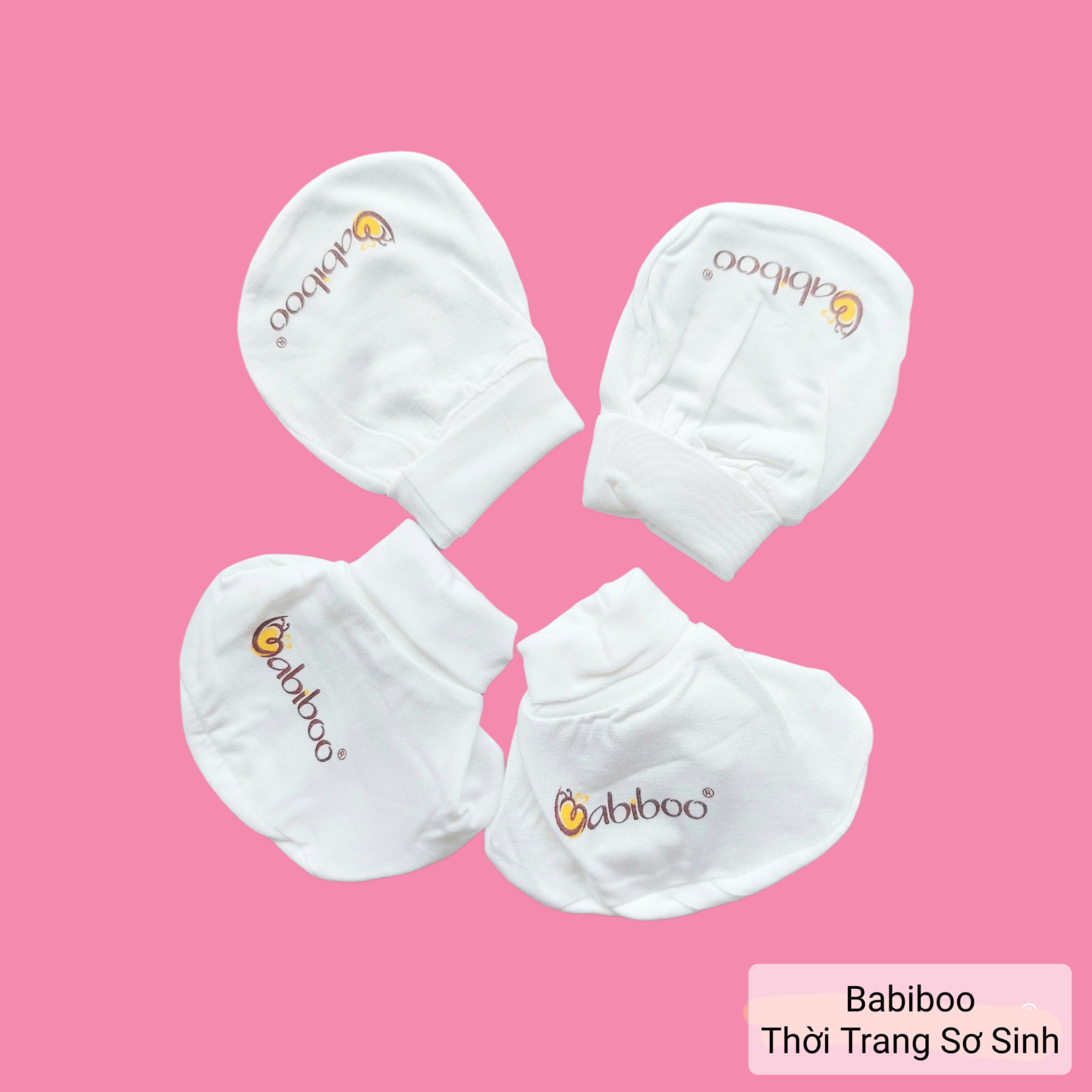 Set sơ sinh cài chéo 5 món Babiboo vải visco siêu mềm cho bé