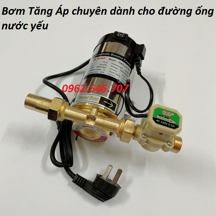 Máy bơm tăng áp cho máy giặt nóng lạnh tưới cây (100W) Điện áp trực tiếp 220V