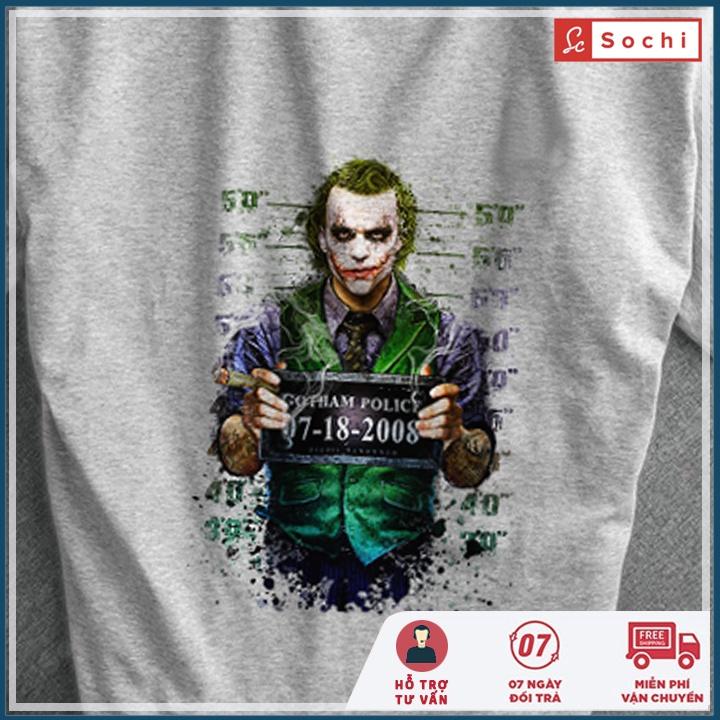 Áo thun nam tay ngắn cổ tròn, áo phông trơn nam unisex in Joker mã CZ04