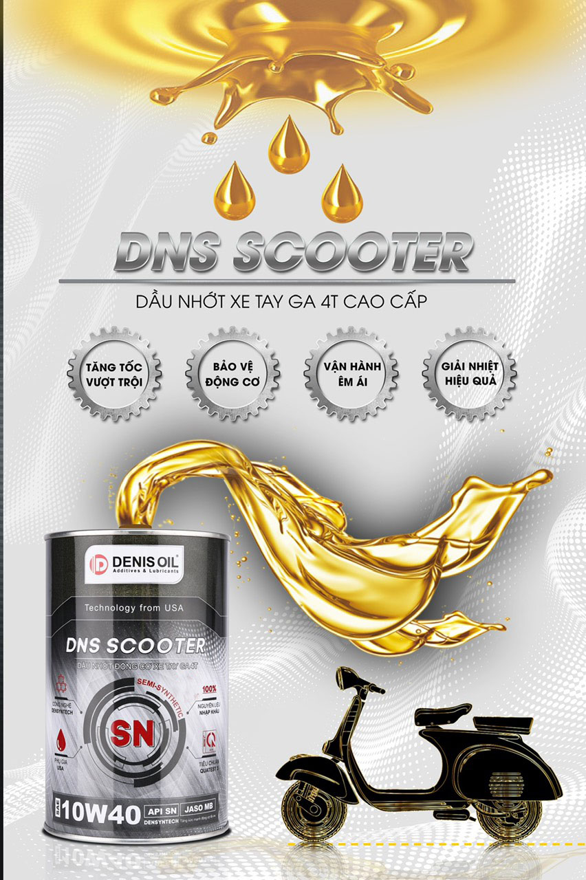Dầu Nhớt DENIS OIL Cho Động Cơ Xe Gắn Máy 4 Thì 10W40 .
