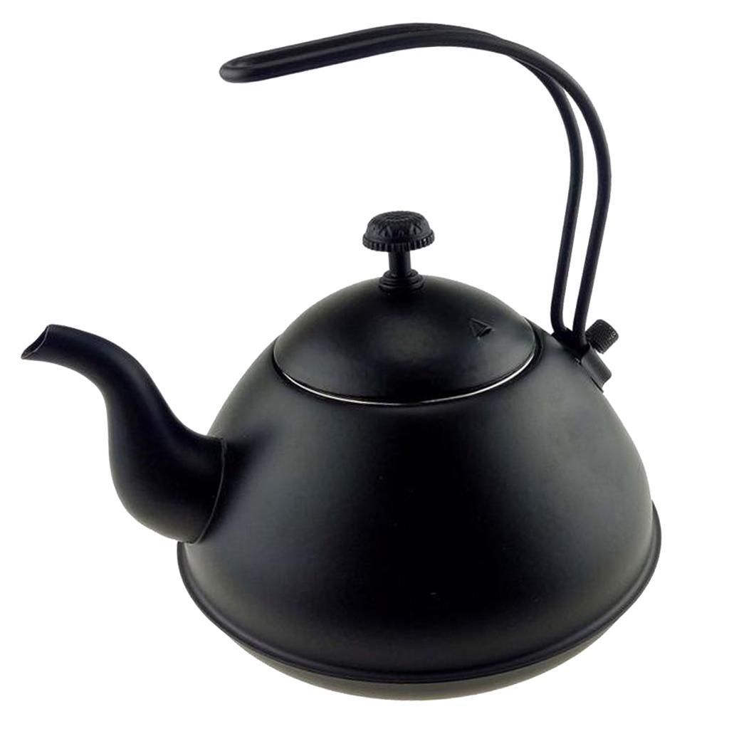 2Pcs 2L Black Stainless Steel Gooseneck Tea Coffee Kettle Camping Teapot