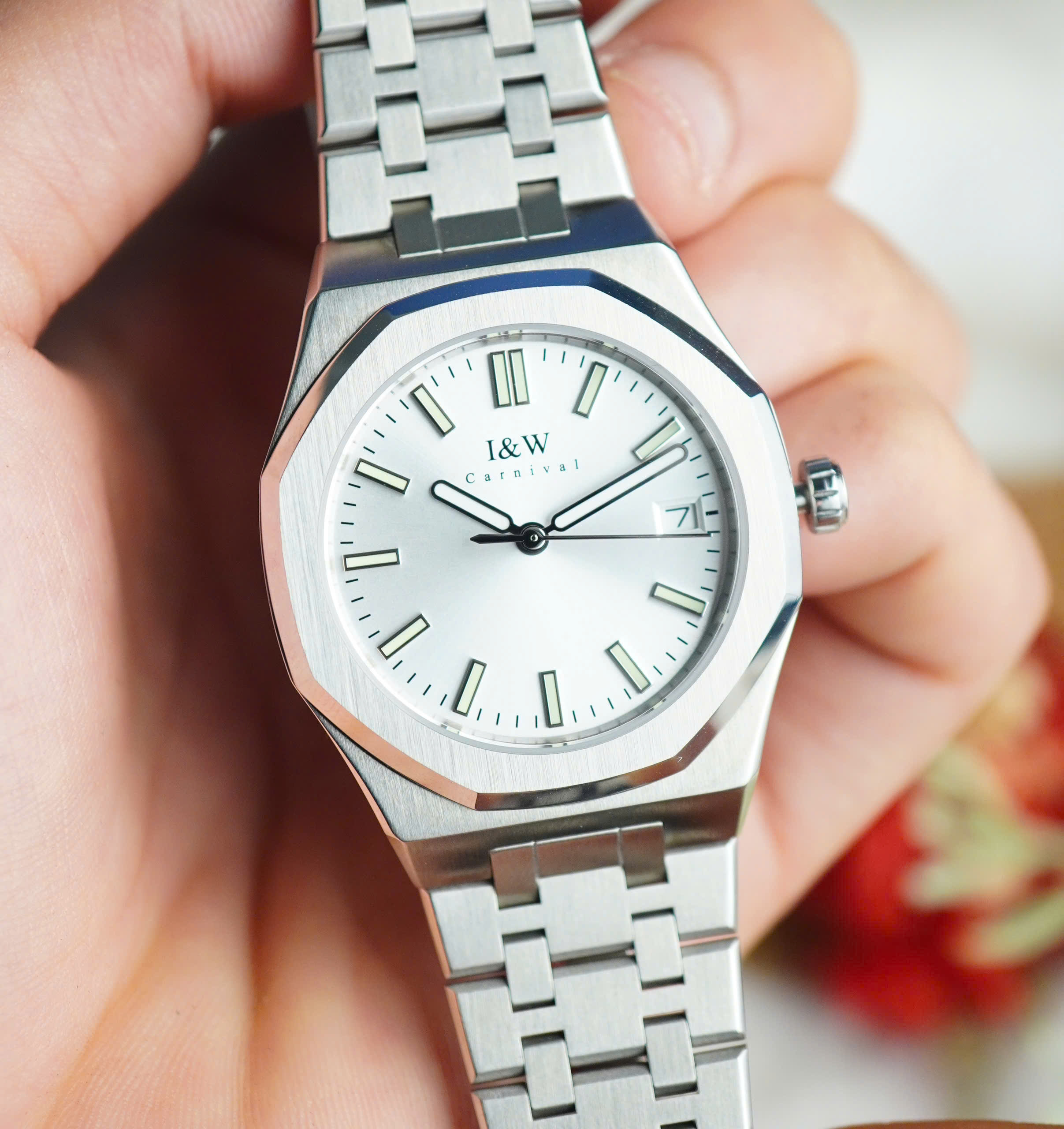 Đồng hồ nữ chính hãng I&amp;W Carnival 55793L-T1,Kính sapphire,chống xước ,Chống nước30m,bảo hành chính hãng ,Máy điện tử (pin),dây thép