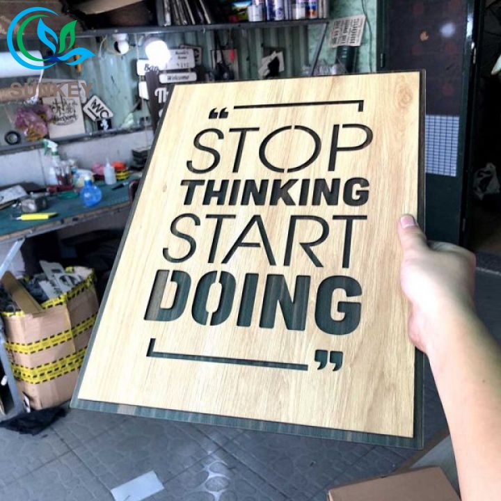 Tranh Treo Tường Trang Trí Nhà Cửa- Tranh Động Lực Slogan - Stop Thinking Star Doing - Trang Trí Nhà Cửa, Văn Phòng Làm Việc, Tạo Động Lực