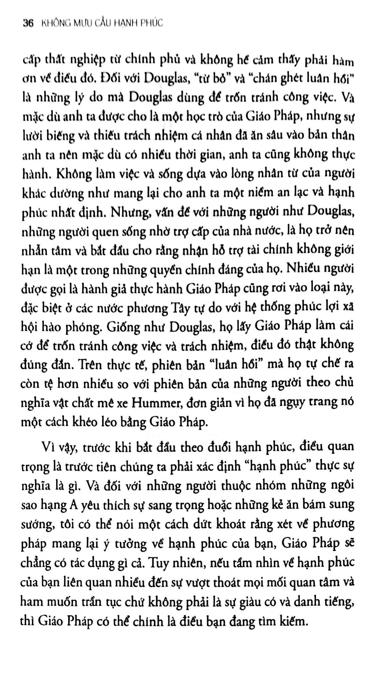 Sách - Không Mưu Cầu Hạnh Phúc - Một Hướng Dẫn Cho Thực Hành Pháp Sơ Khởi
