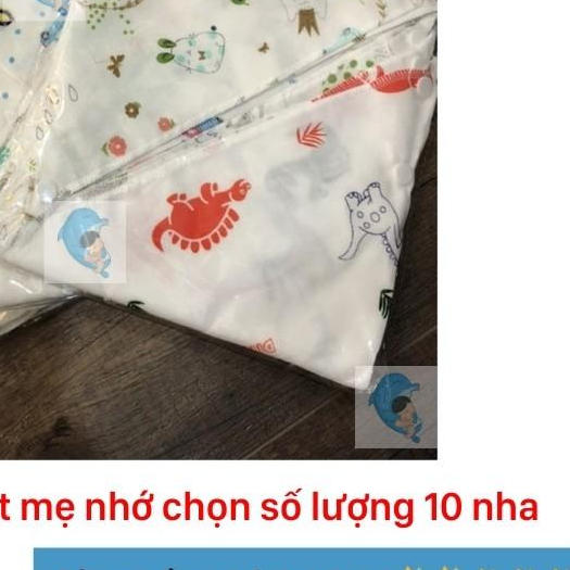 Khăn Yếm Tam Giác Xô Đeo Giữ Ấm Cổ Có Nút Bấm Cho Em Bé 2 Lớp Mềm Mại Cotton