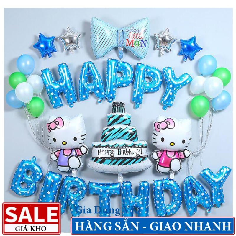 Combo Trang Trí Sinh Nhật Bóng Happy Birthday Kèm Nhiều Phụ Kiện Khác - Tặng Bơm Tay