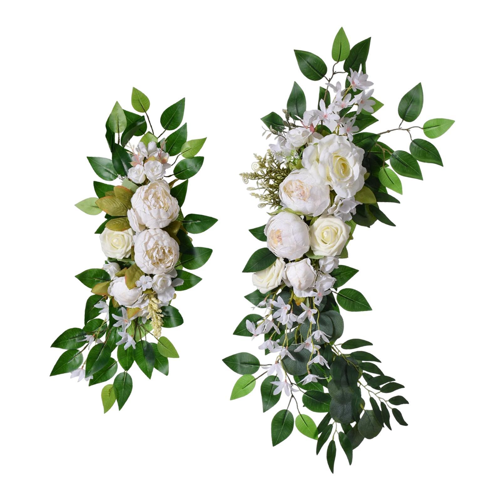 2x Hanging Artificial Flower Arch Decor Decorative for Wedding Background