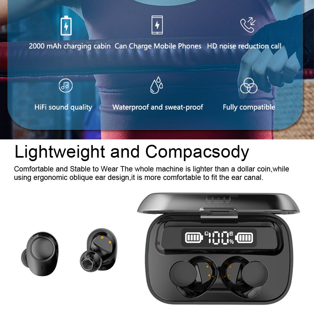 Tai nghe không dây TWS Bluetooth 5.1 có Mic, chống nước IPX7 Điều khiển cảm ứng