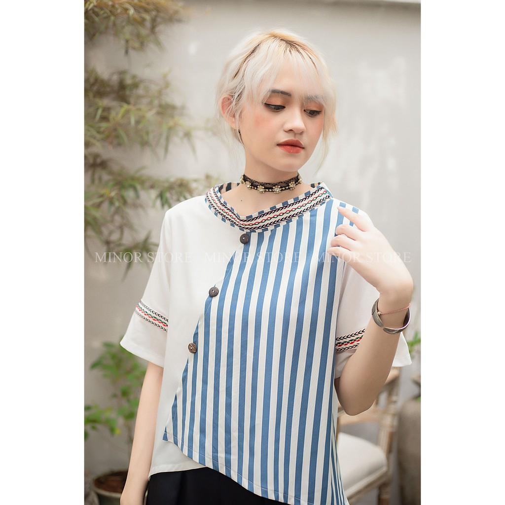 ÁO SƠ MI KIỂU PHỐI REN