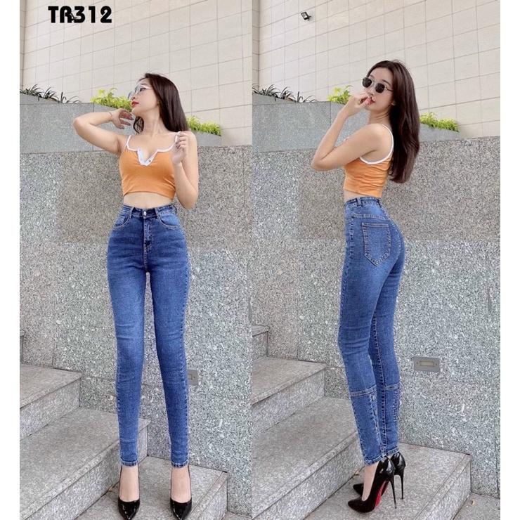 Quần Jean Skinny Nữ Gấu Kết Nút Lưng Cao Co Giãn Đẹp Store 257