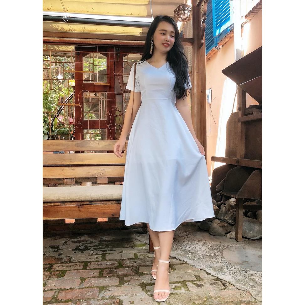 Đầm maxi hở eo