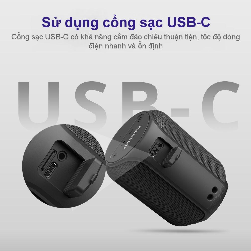 Loa Bluetooth Không Dây Tronsmart Element T6 Mini 15W, Chống nước IPX6, công nghệ TWS ghép đôi 2 loa - Hàng Chính Hãng