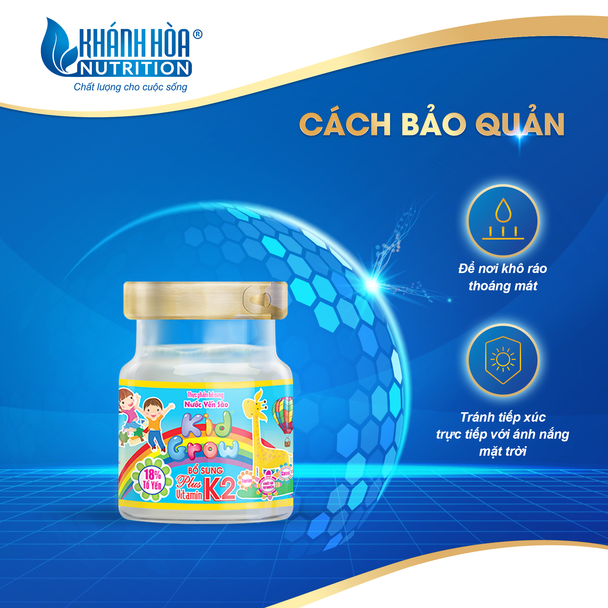 Nước Yến Sào Kidgrow 18% Bổ Sung Vitamin K2 - Khánh Hòa Nutrition - Lọ 70 ML