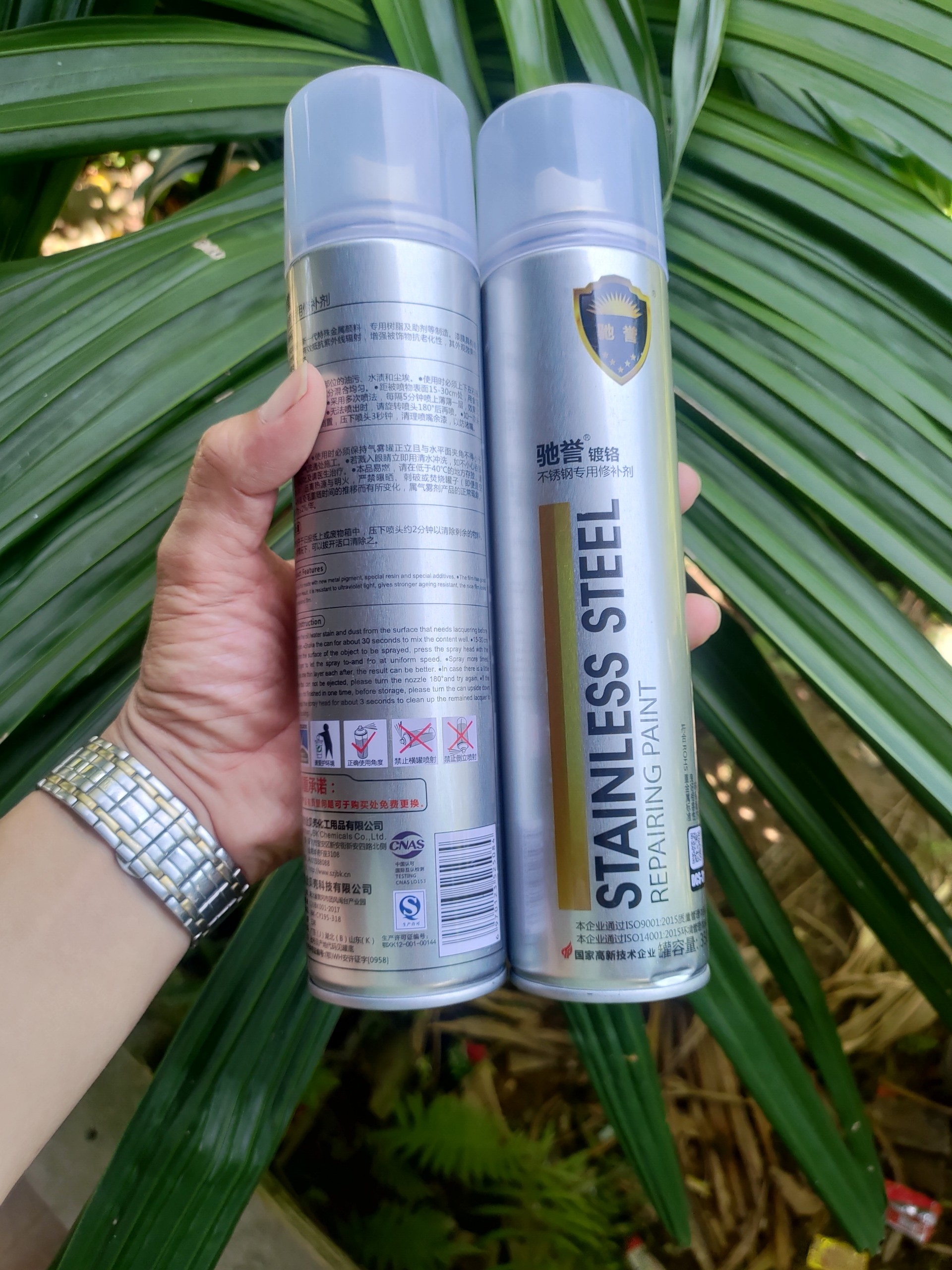 Sơn Bạc Mạ Crom màu inox Sáng Bóng 350ml sơn chịu nhiệt sơn bô xe chuyên dụng