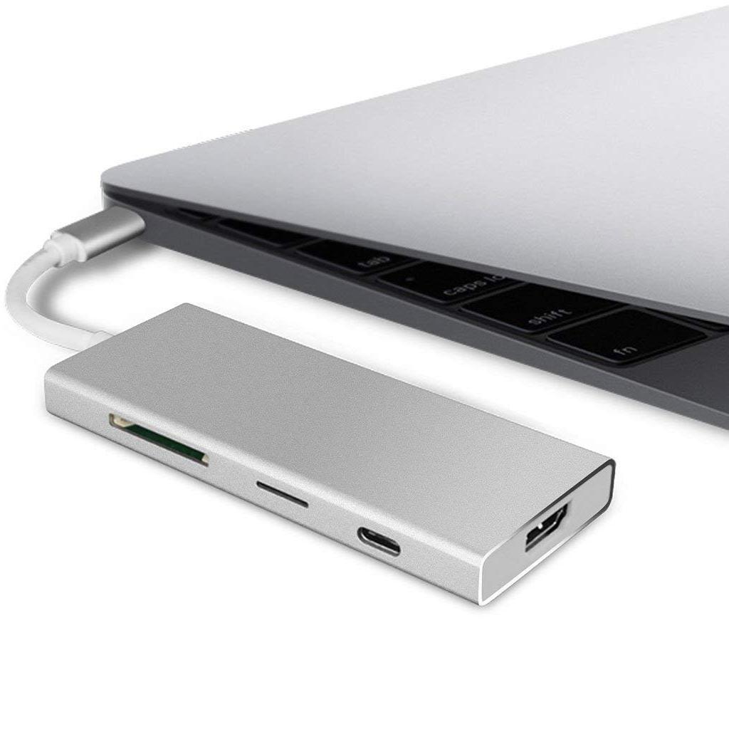 7 in 1 Type C to Hub Charging Card Reader USB 3.0 TF Adapter