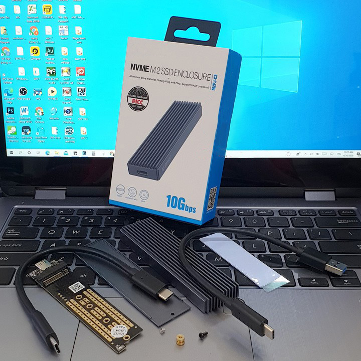 Box M.2 PCIe NVMe USB3.1 type-C vỏ nhôm cao cấp M2PJ-C3 - BX45