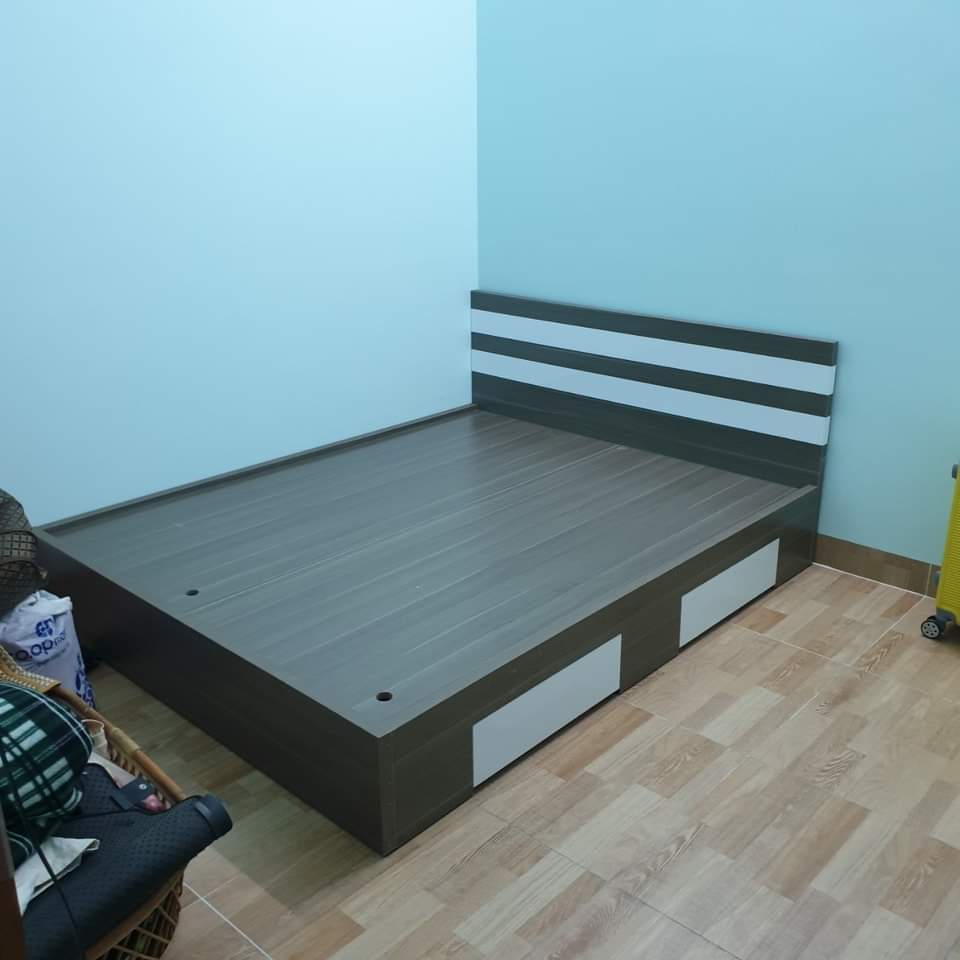 Giường gỗ công nghiệp MDF 1m8 x 2m có ngăn kéo