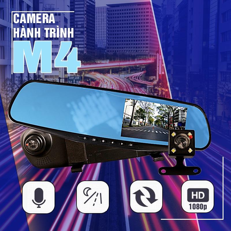 Camera hành trình ô tô M4 hỗ trợ cam trước và sau, ghi âm, quay đêm sắc nét, độ phân giải cao phù hợp với mọi loại xe