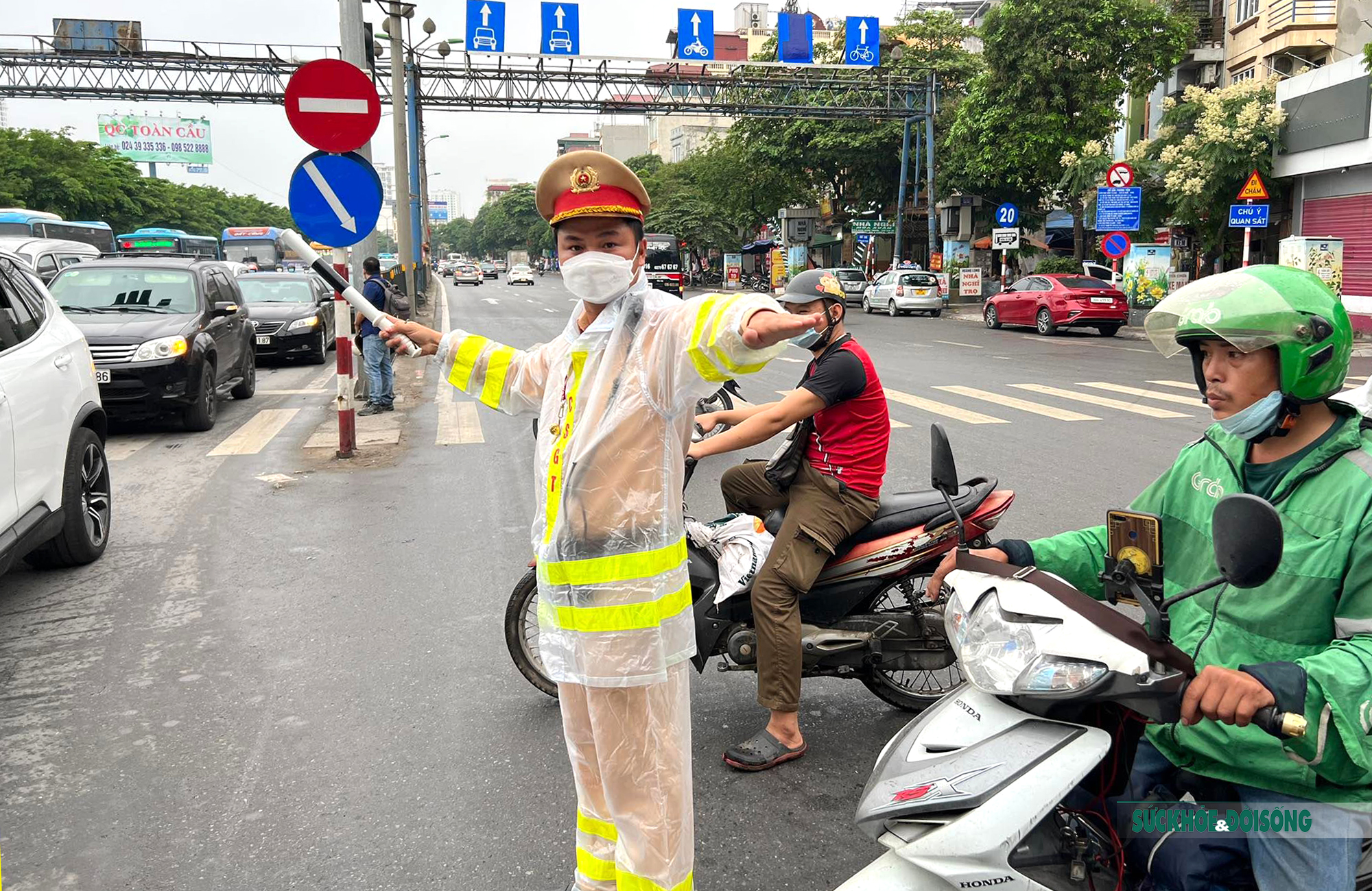 Áo Mưa Bộ Cảnh Sát Giao Thông, Có Phản Quang Trong Suốt