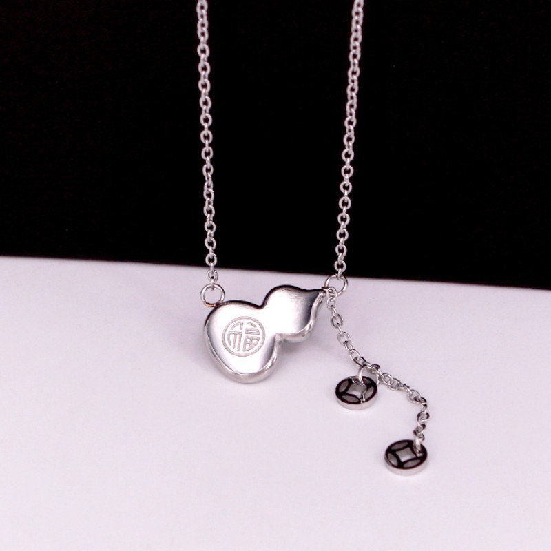 Dây Chuyền Hồ Lô Kim Tiền May Mắn Titan Ko Đen TT 3098 - 1 Cái