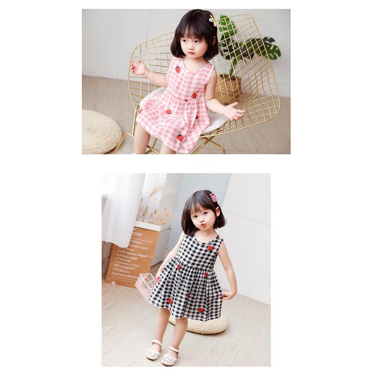 Váy hè bé gái chất cotton mỏng mát nhiều họa tiết dễ thương