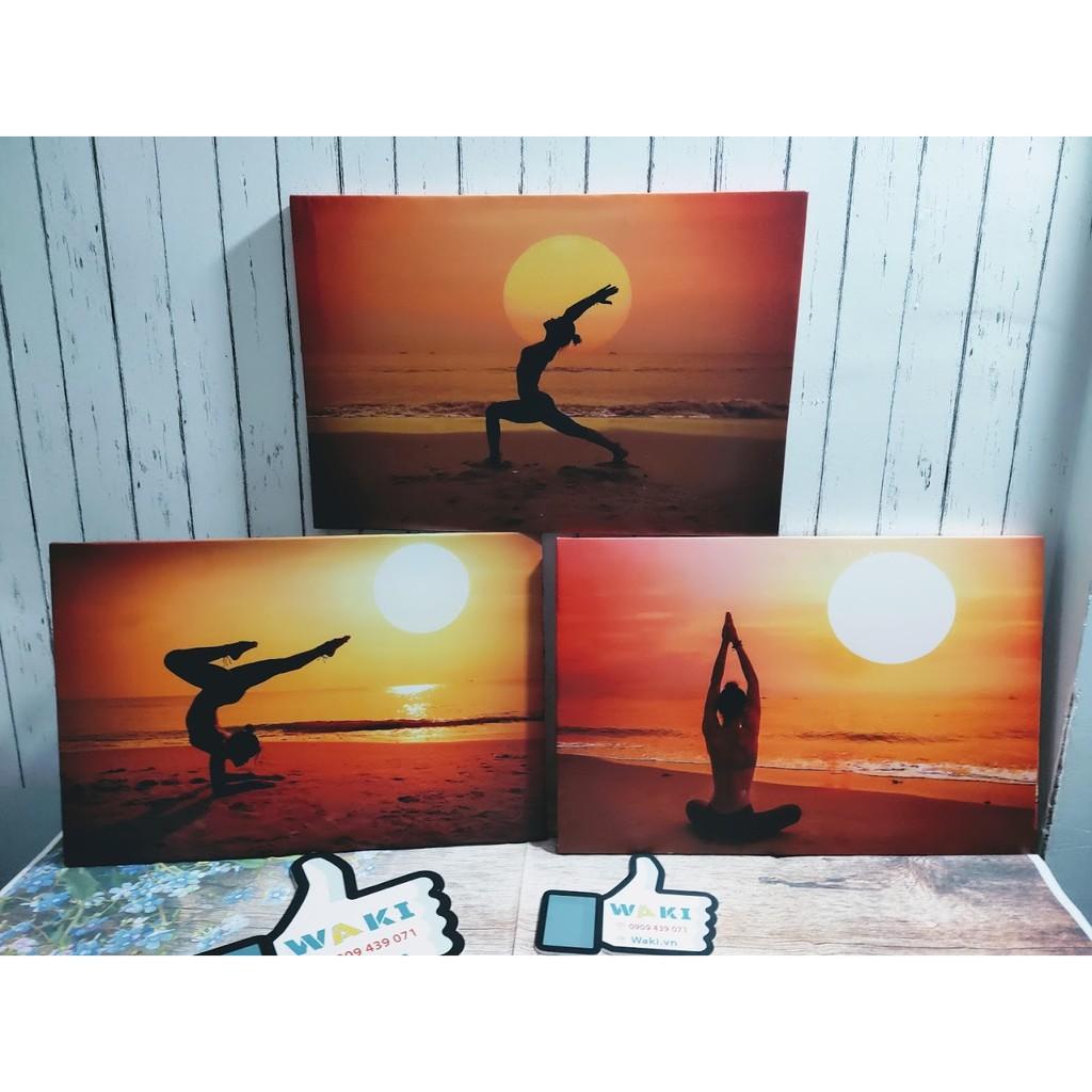 Bộ 2 tranh trang trí phòng tập yoga, nhiều mẫu đẹp, sáng tạo, giá hấp dẫn