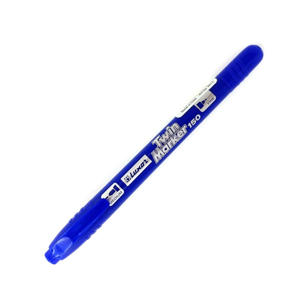 Bộ 3 Bút Lông Dầu Luxor Twin Marker 3012 - Mực Xanh