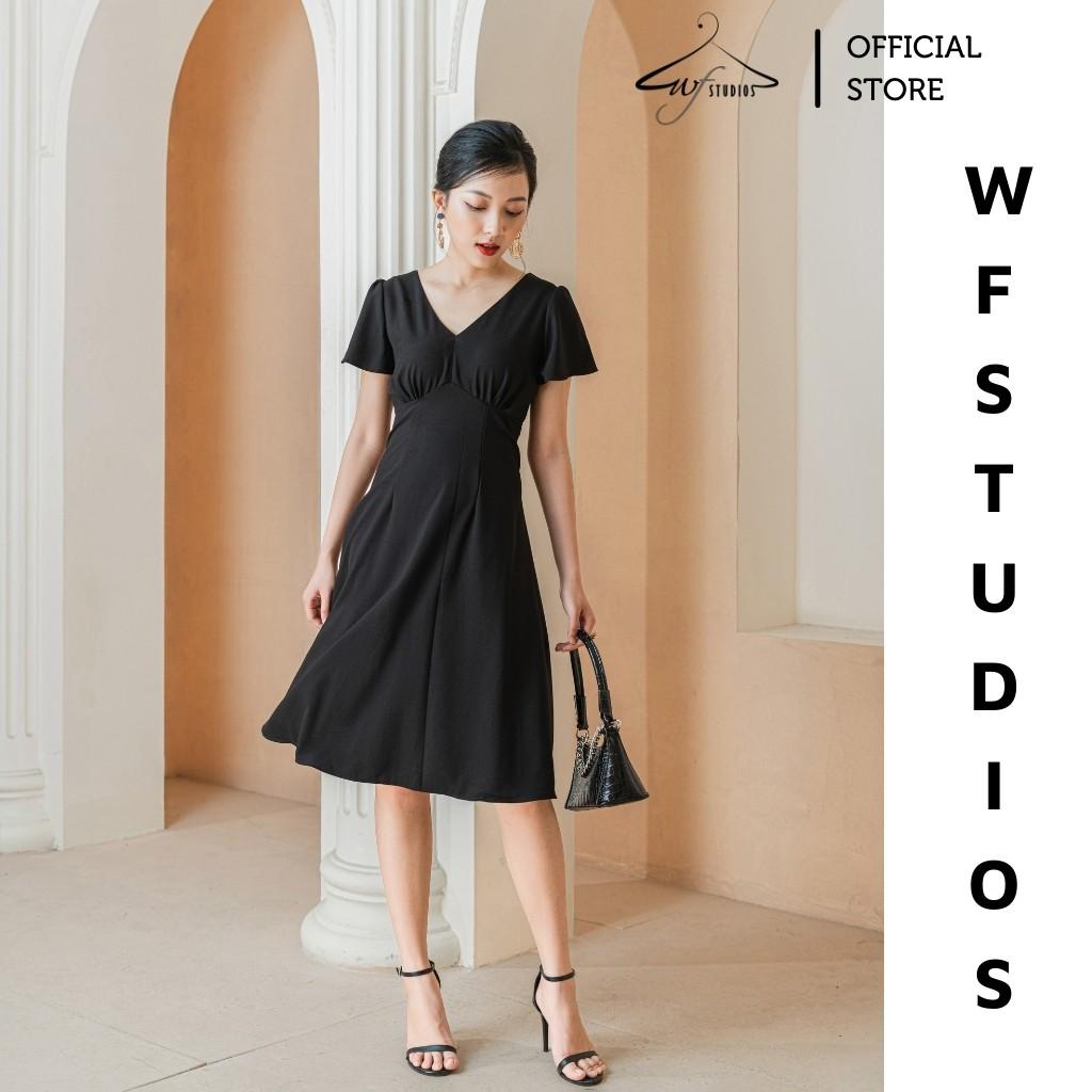 Váy cổ V tay loe-Rosalie Dress-V04-wfstudios