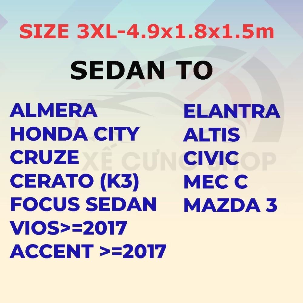 Bạt phủ ô tô Hyundai I10,Santafe,Accent,Kona,Tucson,Creta,Getz,...3 lớp chống xước,có khóa kéo cánh cửa