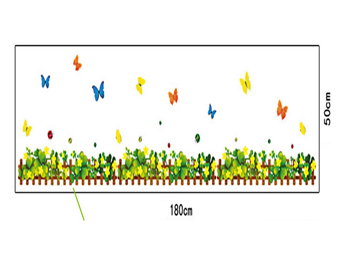 decal dán tường chân rào hoa vàng ay926