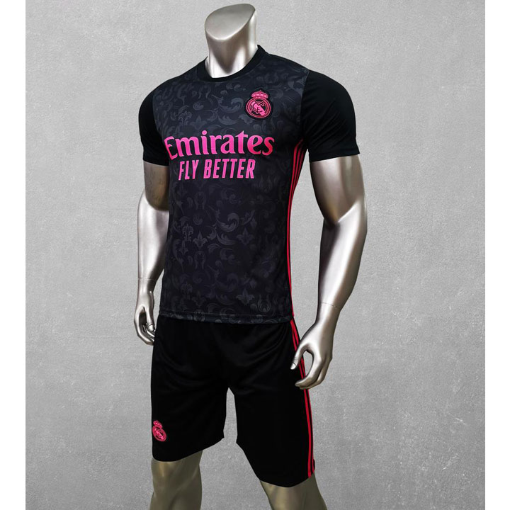 Real Madrid Đen JP 2020- Áo Bóng Đá Thể Thao Thun Lạnh Cao Cấp