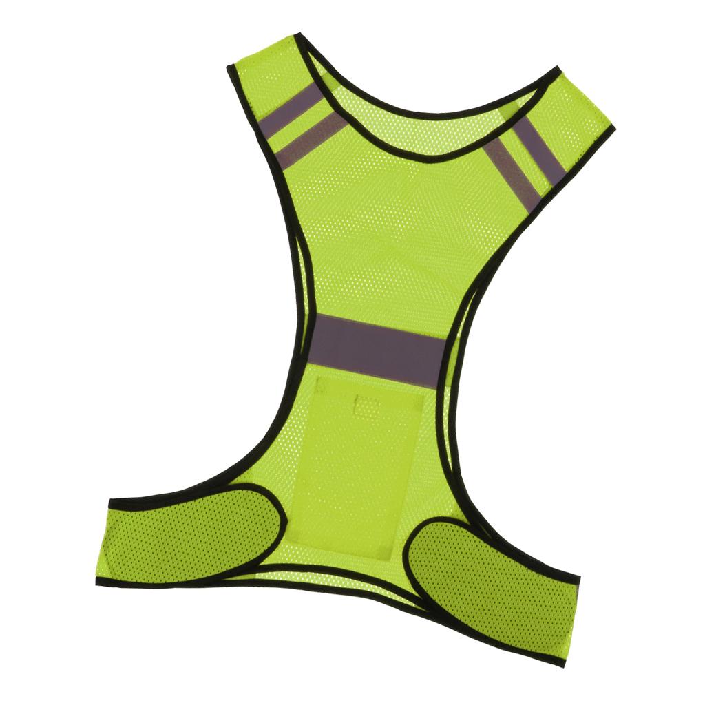 Reflective Running Vest High Visibility Sports Vest for Cycling  Yellow
