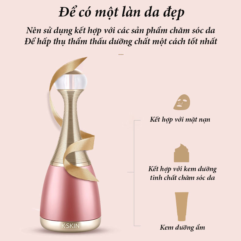 Máy Đẩy Tinh Chất Từ Tính Dưỡng Da K-SKIN, Tăng Cường Hấp Thụ Tinh Chất Và Dưỡng Chất, Rung Cảm Ứng Massage Chống Lão Hóa Da Mặt Và Làm Mờ Nếp Nhăn, Hàng Chính Hãng