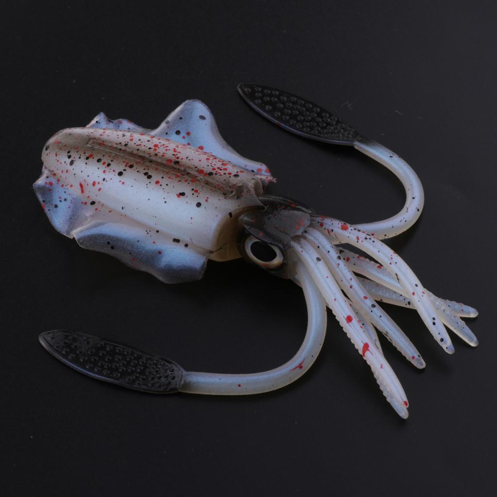 2x 1 Pc Realistic Living Saltwater Soft Plastic Squid Skirt Bait