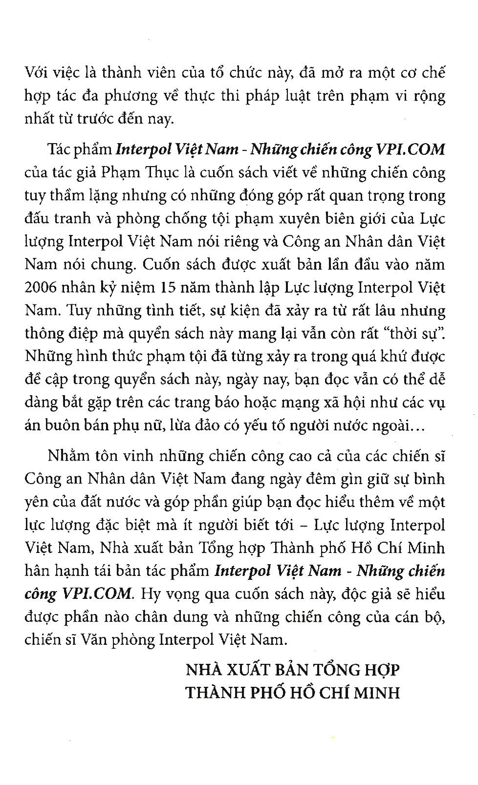 Interpol Việt Nam - Những Chiến Công VPI.COM