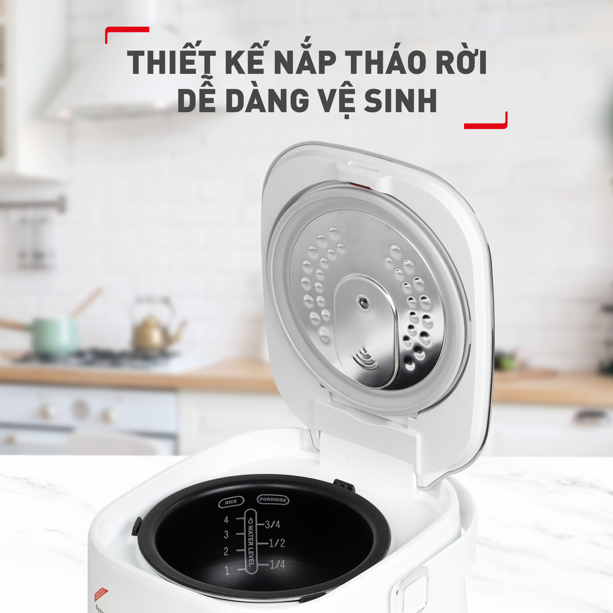 Nồi cơm điện tử cao tần Tefal mini 0.7L RK604165 - Hàng chính hãng