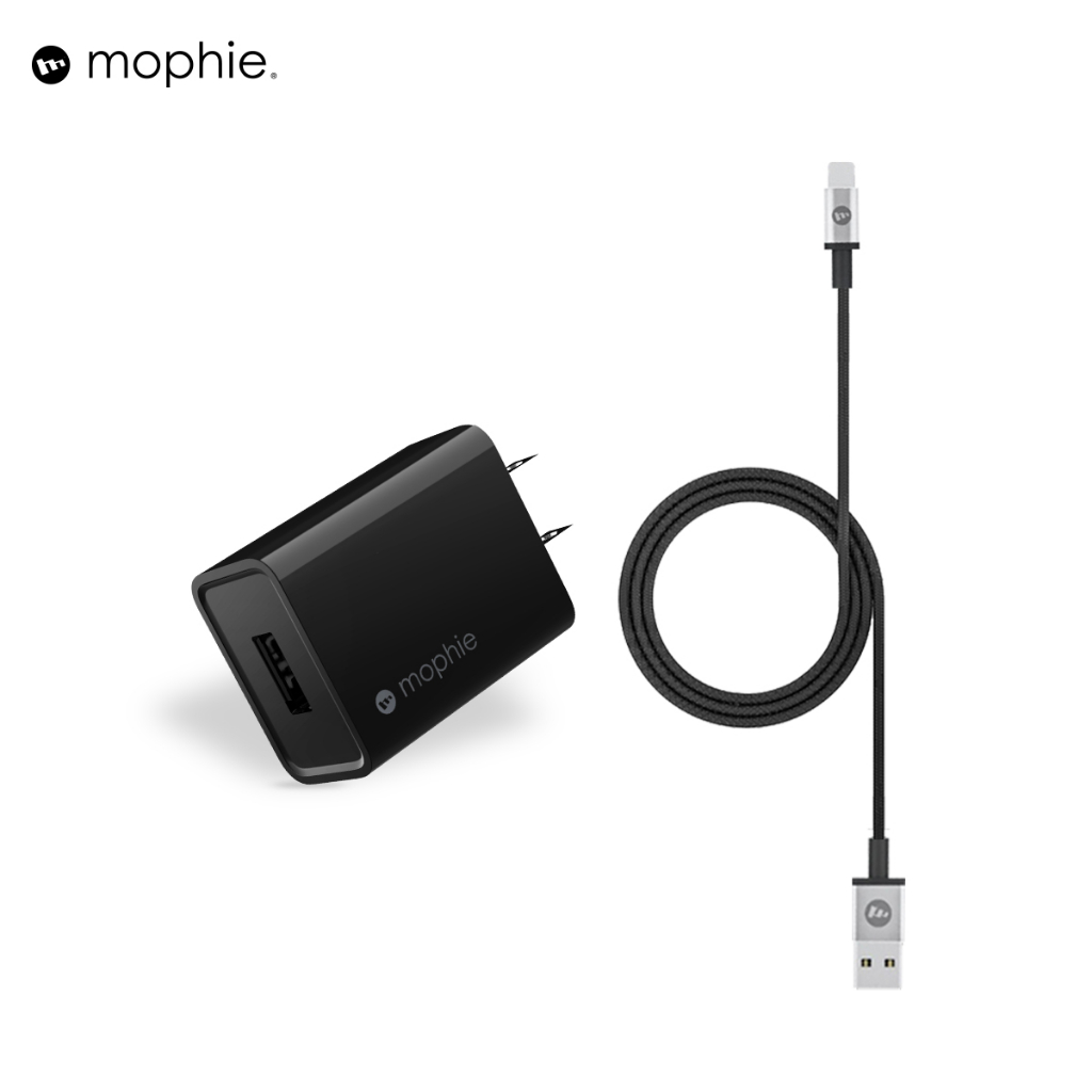 Combo sạc nhanh Mophie usb-A to LN 10W dành cho IP/Táo - Hàng chính hãng