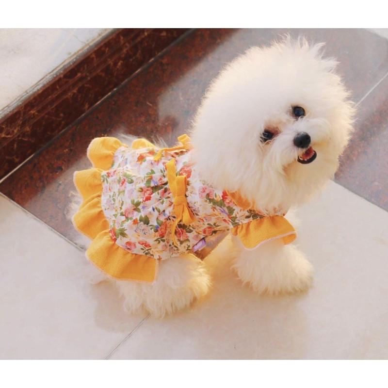 Váy Hoạ Tiết Hoa Nhí cho chó mèo (váy thiết kế số lượng ít