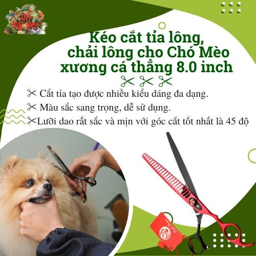 Kéo cắt tỉa lông, chải lông cho Chó Mèo xương cá thẳng 8.0 inch