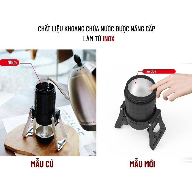 Máy pha cà phê mini cầm tay Staresso mirage bản mới 2021 Hàng chính hãng đồ du lịch pha cafe espresso mang theo xếp gọn bảo hành 1 năm campout CÓ QUÀ