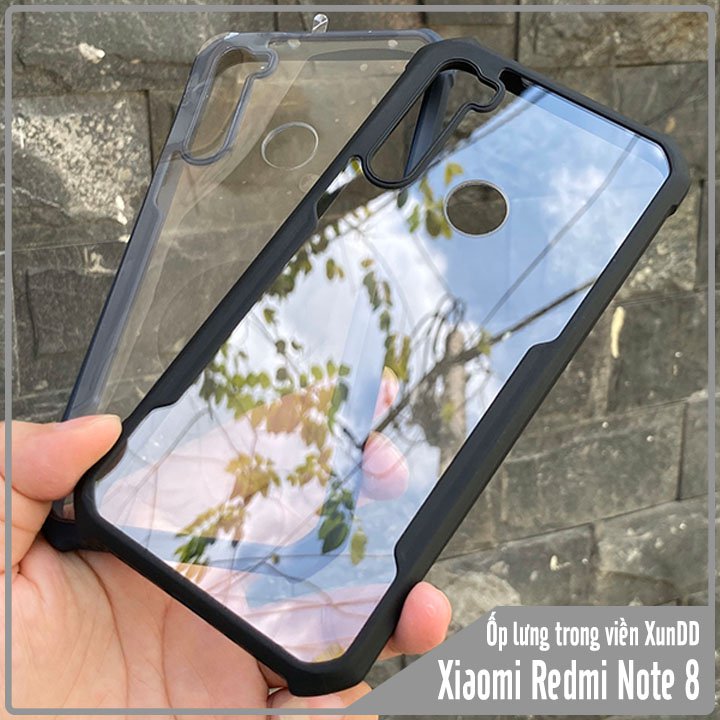 Ốp lưng chống sốc cho Xiaomi Redmi Note 8 mặt lưng trong viền nhựa TPU dẻo màu XUNDD