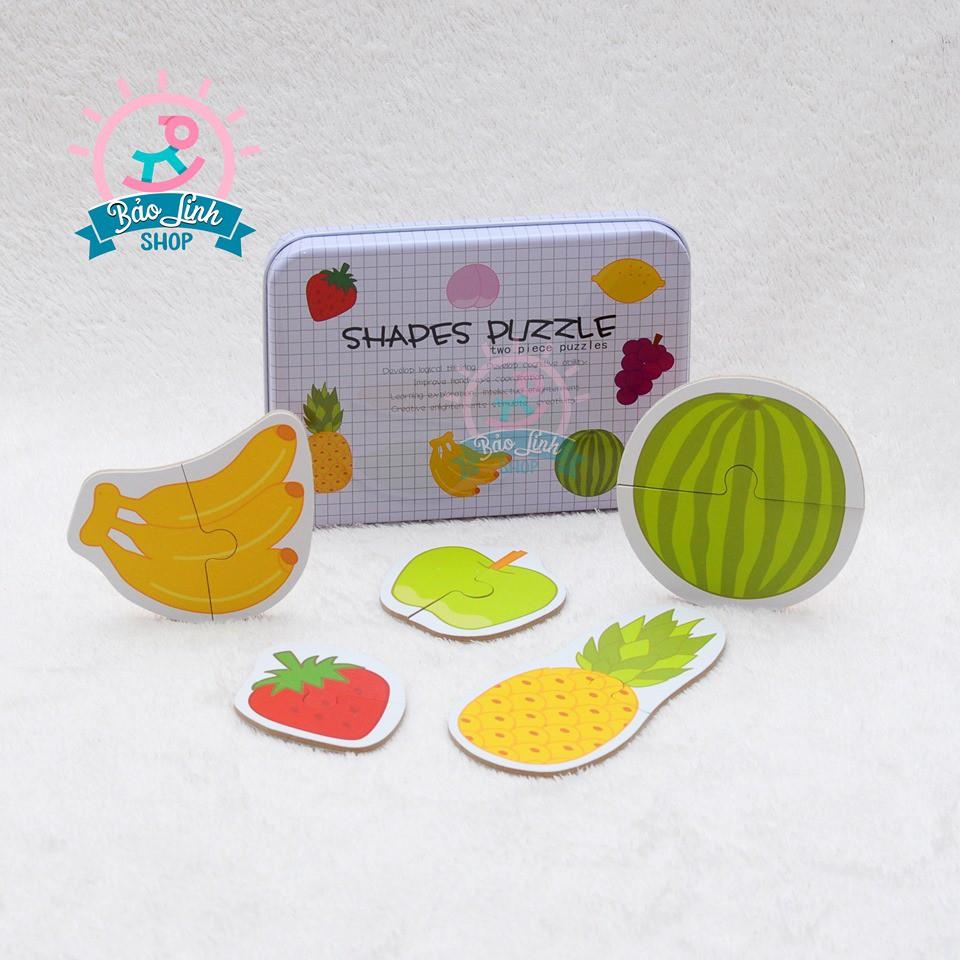 Ghép hình 2 mảnh hộp sắt - Shapes Puzzle| Đồ chơi thông min