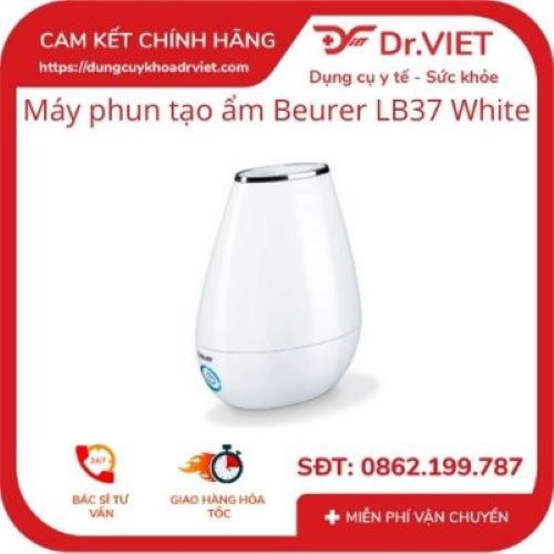 MÁY PHUN TẠO ĐỘ ẨM KHÔNG KHÍ BEURER (WHITE) LB37, GIÚP THƯ GIÃN TINH THẦN, GIẢM CĂNG THẲNG, CẢI THIỆN GIẤC NGỦ