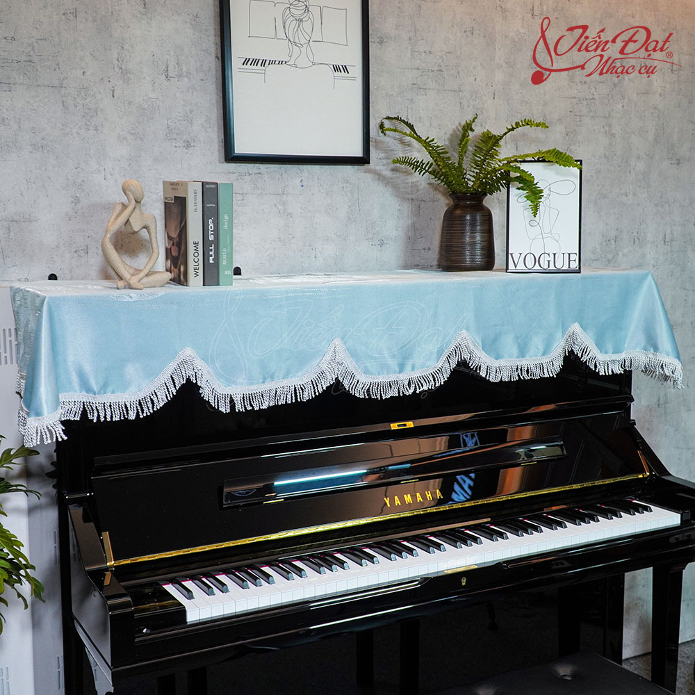 Khăn Phủ Đàn Piano Màu Xanh PASTEL, Họa Tiết Núi Đồi KU-029